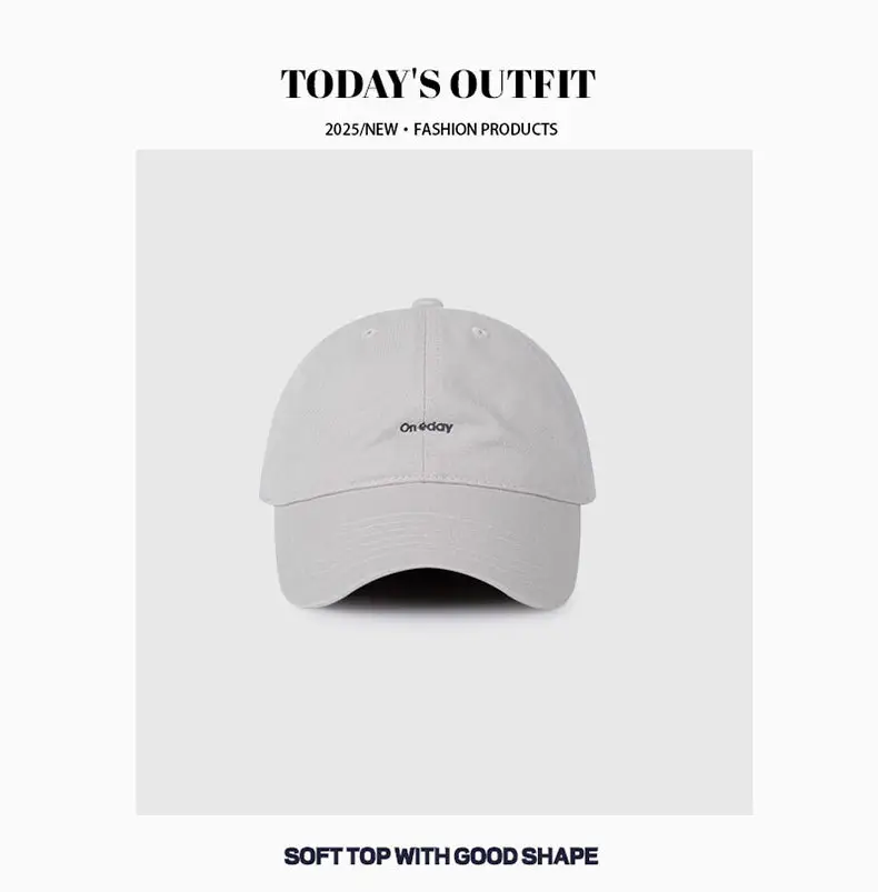 Women Retro Face Small Embroidered Cap Navy White Gray — feature 13