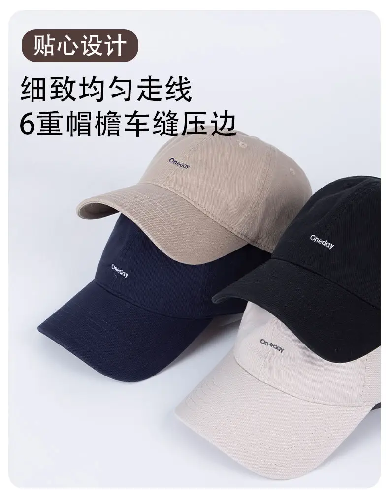 Women Retro Face Small Embroidered Cap Navy White Gray — feature 5