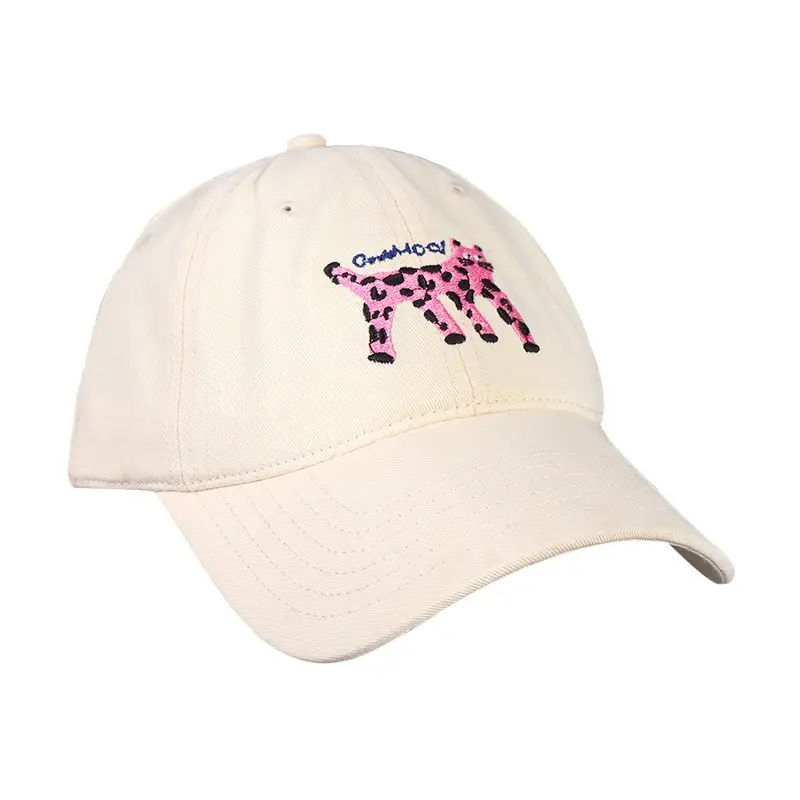Women Korean Cat Embroidered Baseball Cap Large Head Circumference - Image 9