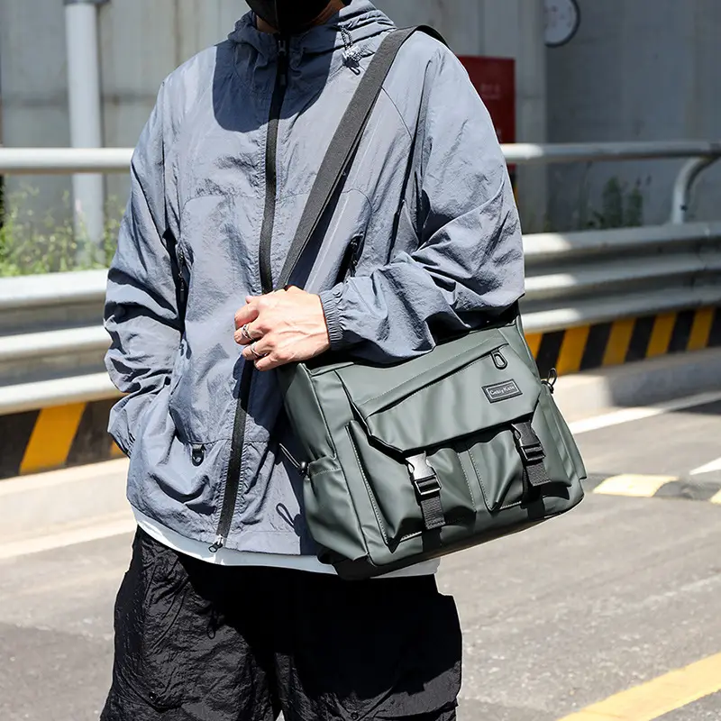 Men's Black Crossbody Shoulder Bag Large Capacity - Image 6