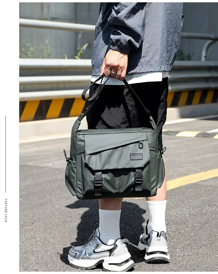 Men's Black Crossbody Shoulder Bag Large Capacity — feature 11