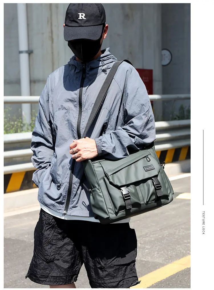 Men's Black Crossbody Shoulder Bag Large Capacity — feature 12