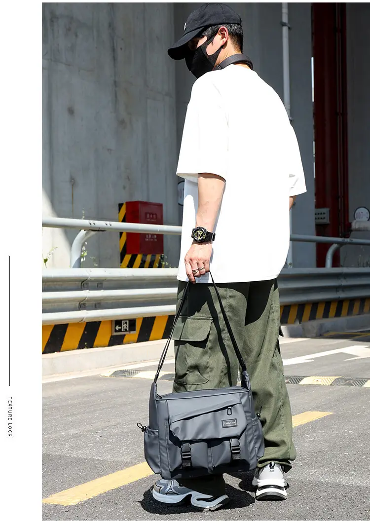 Men's Black Crossbody Shoulder Bag Large Capacity — feature 14