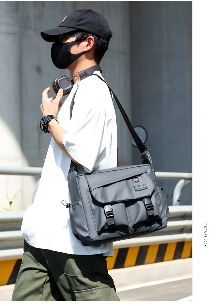 Men's Black Crossbody Shoulder Bag Large Capacity — feature 16