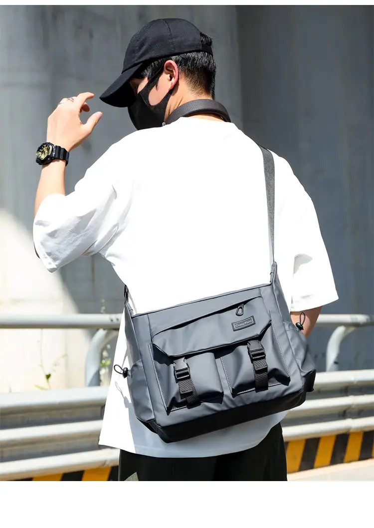 Men's Black Crossbody Shoulder Bag Large Capacity — feature 18