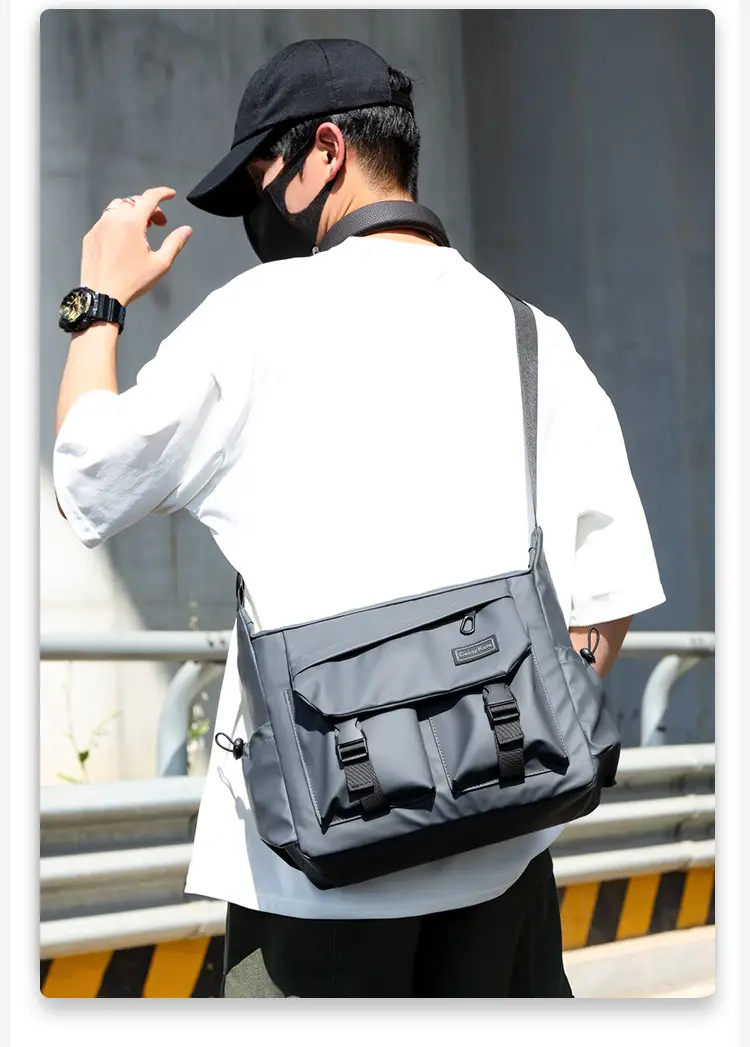 Men's Black Crossbody Shoulder Bag Large Capacity — feature 6
