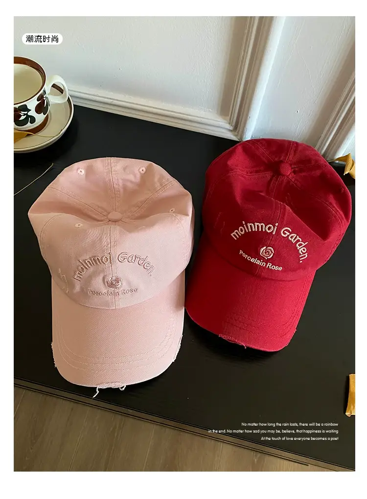 Women Pink Baseball Cap Wide Brim Same Style — feature 15