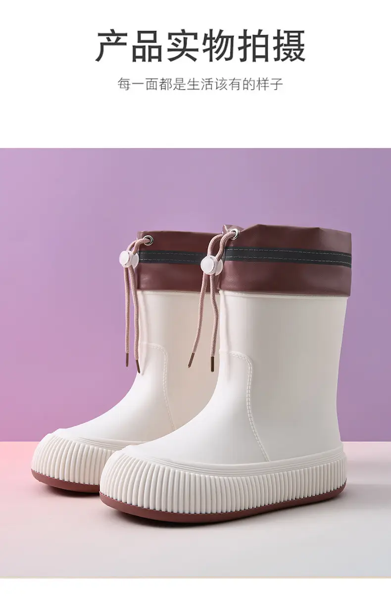 Wholesale mid-barrel corset eva rain boots women's adult non-slip water shoes kitchen sea-driven soft bottom wear-resistant fashion rain boots — feature 10