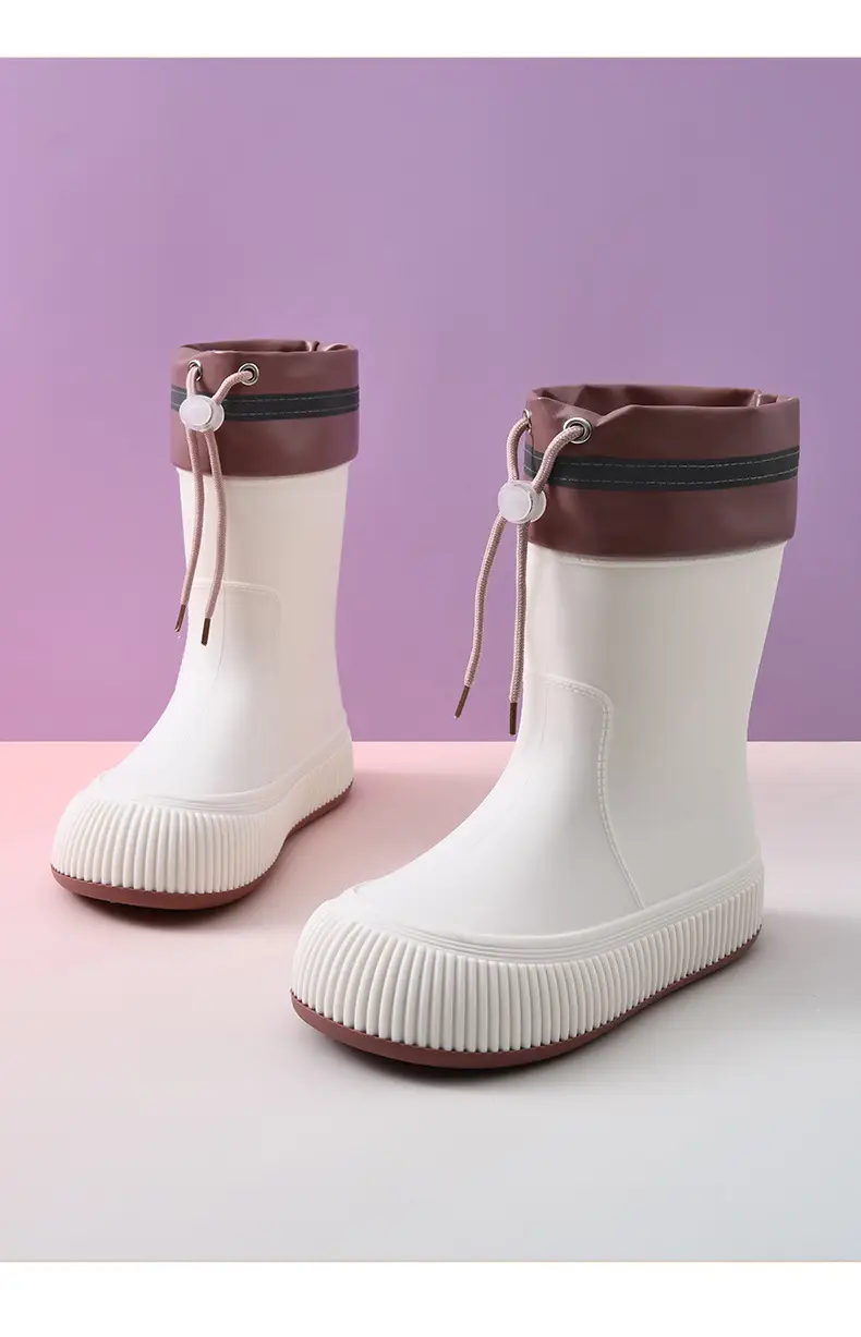 Wholesale mid-barrel corset eva rain boots women's adult non-slip water shoes kitchen sea-driven soft bottom wear-resistant fashion rain boots — feature 11