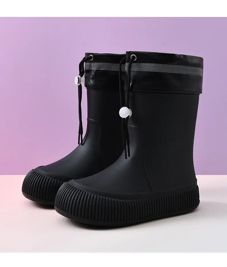 Wholesale mid-barrel corset eva rain boots women's adult non-slip water shoes kitchen sea-driven soft bottom wear-resistant fashion rain boots — feature 15