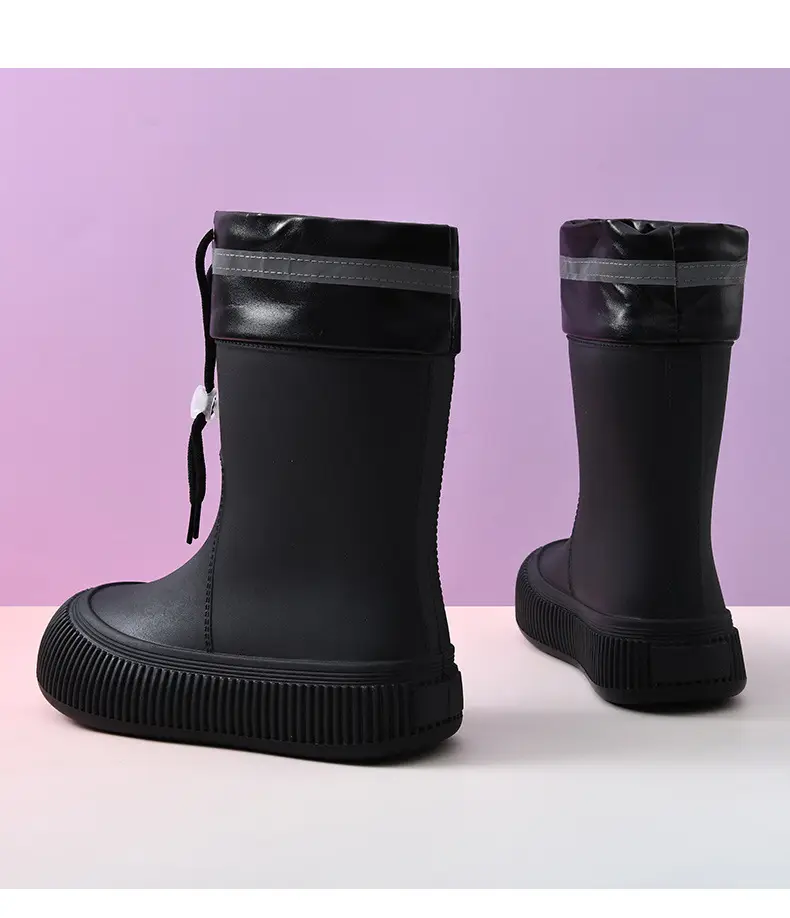 Wholesale mid-barrel corset eva rain boots women's adult non-slip water shoes kitchen sea-driven soft bottom wear-resistant fashion rain boots — feature 17