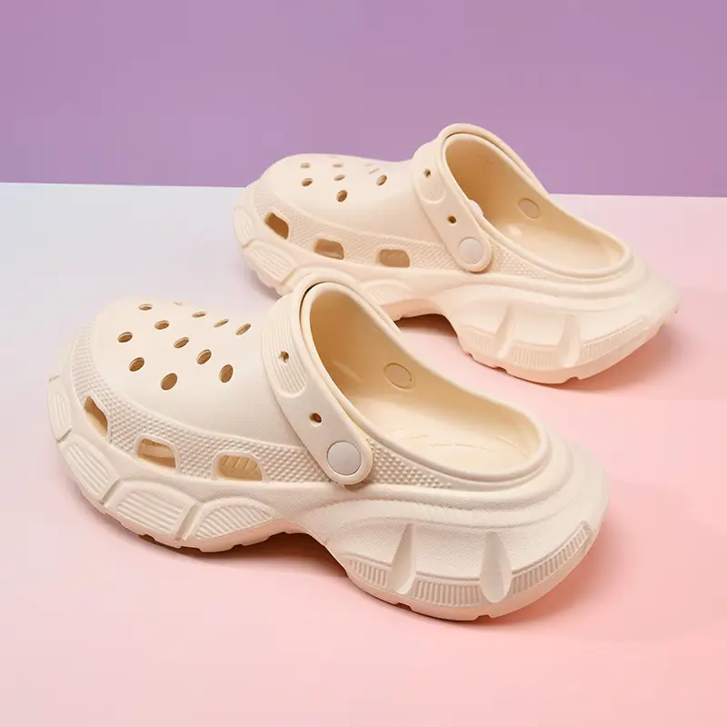 Thick-soled hole shoes women's summer new outdoor height-increasing slippers wear-resistant non-slip breathable beach deodorant toe slippers - Image 7