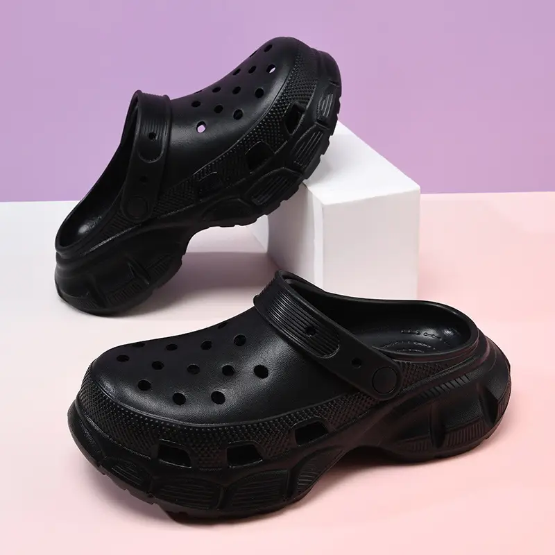 Thick-soled hole shoes women's summer new outdoor height-increasing slippers wear-resistant non-slip breathable beach deodorant toe slippers - Image 8