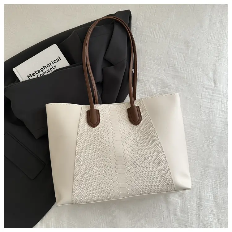 Women Crossbody Tote Bag Cream Large Capacity Spring Summer Commuter Bag — feature 24