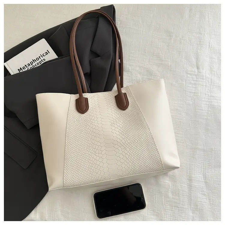 Women Crossbody Tote Bag Cream Large Capacity Spring Summer Commuter Bag — feature 26