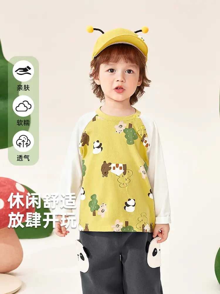 Kaka Panda Boys Long Sleeve T-Shirt Spring Outfit - Image 5