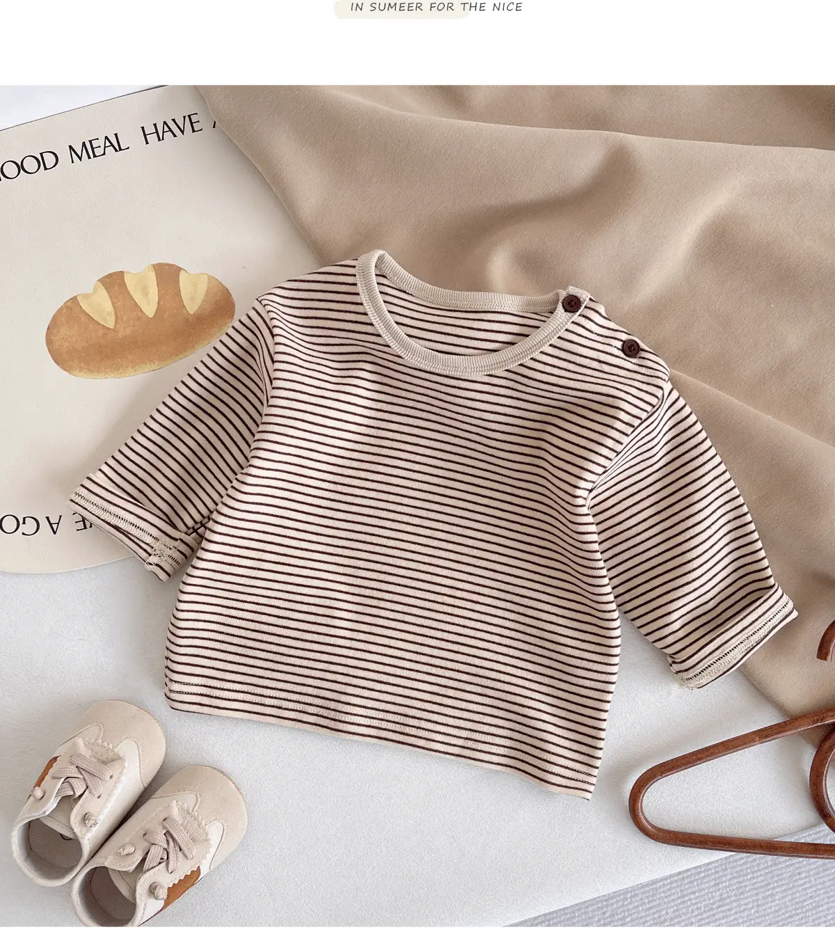 Children Striped Long Sleeve T Shirt Baby Set — feature 10