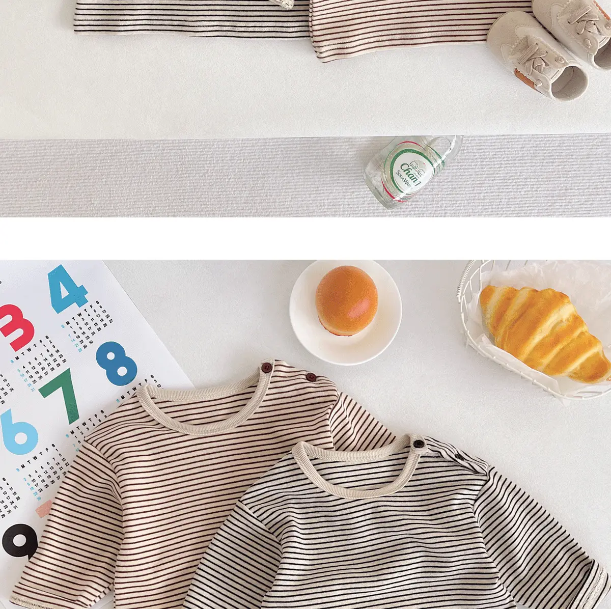 Children Striped Long Sleeve T Shirt Baby Set — feature 15