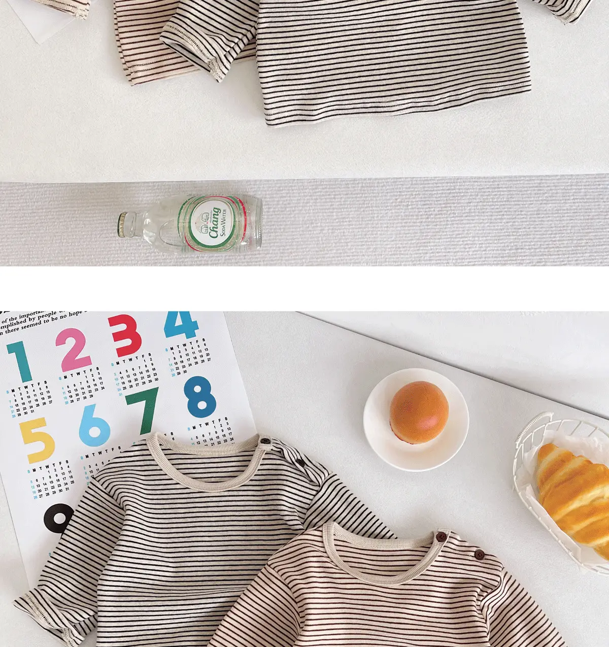 Children Striped Long Sleeve T Shirt Baby Set — feature 16