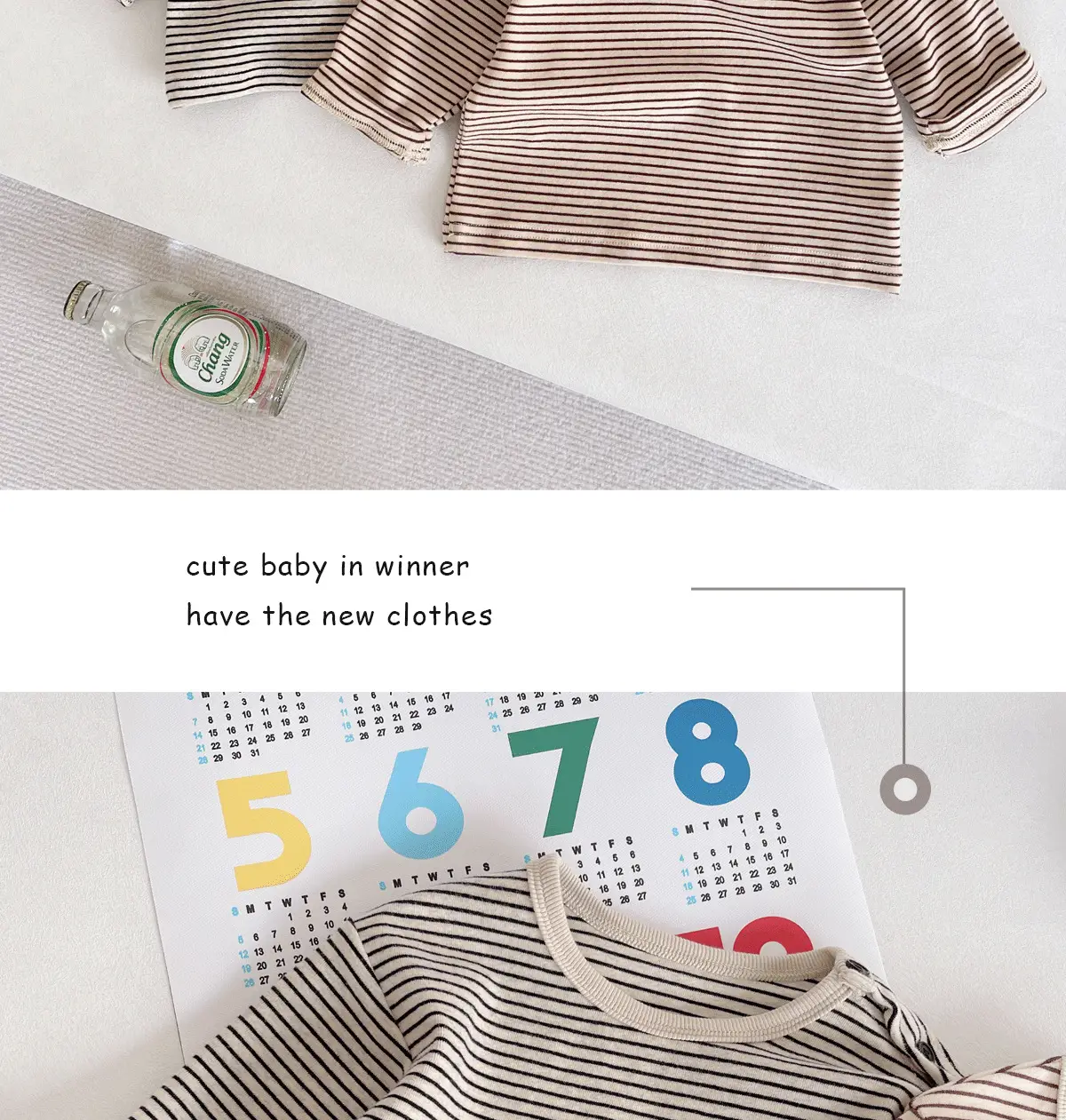 Children Striped Long Sleeve T Shirt Baby Set — feature 17