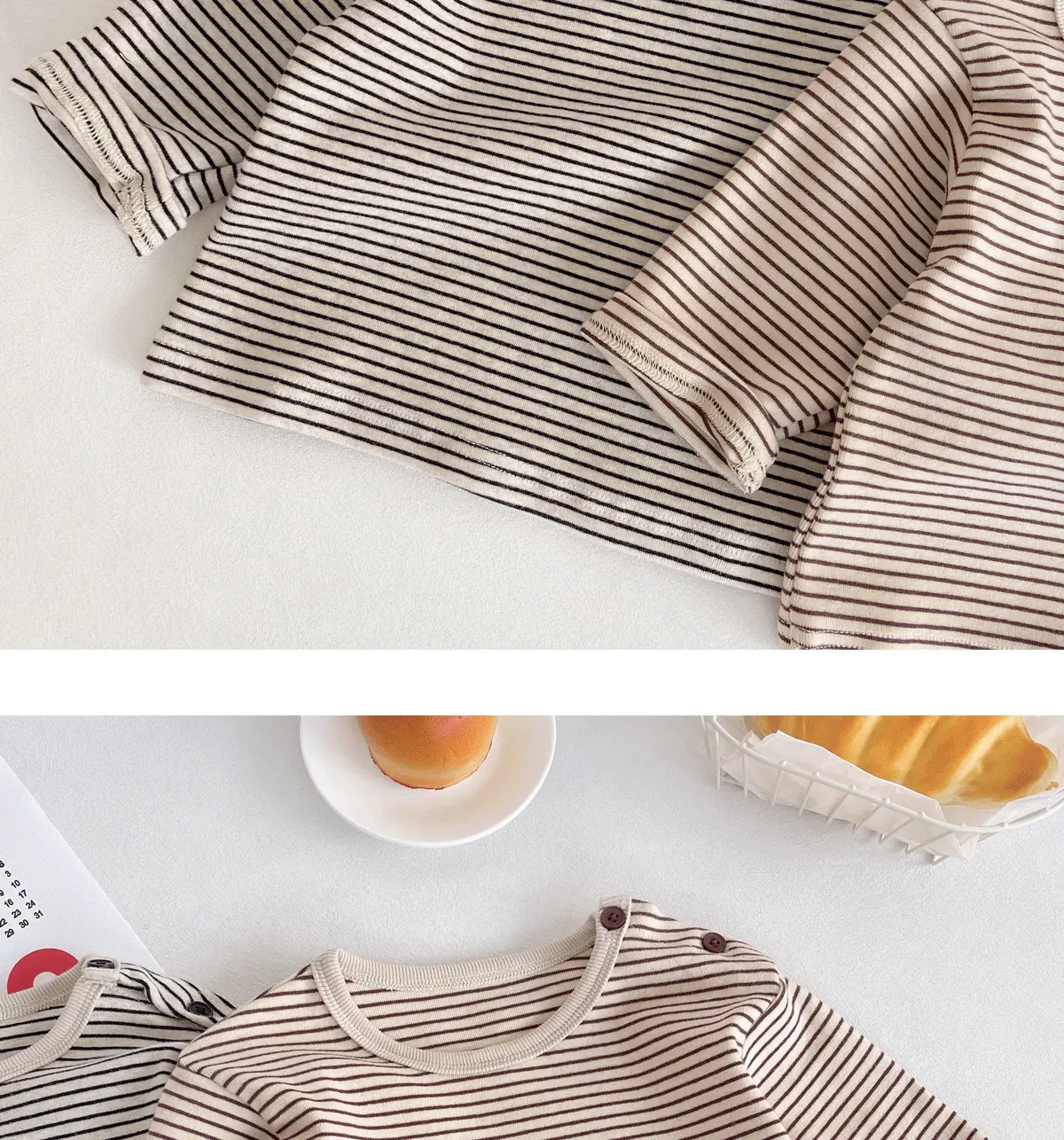 Children Striped Long Sleeve T Shirt Baby Set — feature 18