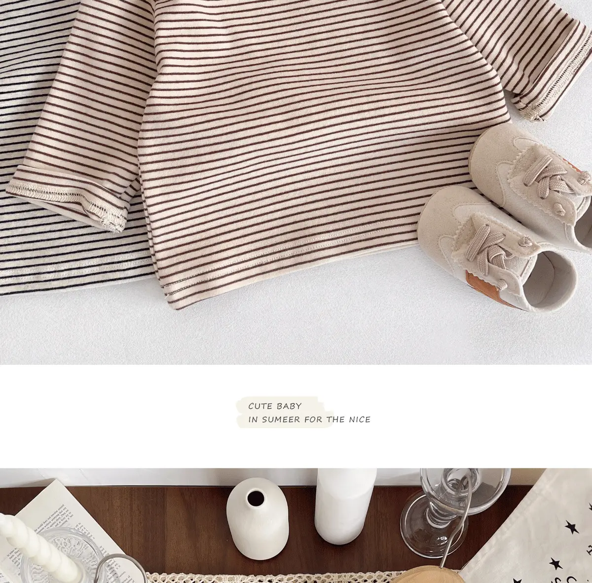 Children Striped Long Sleeve T Shirt Baby Set — feature 19