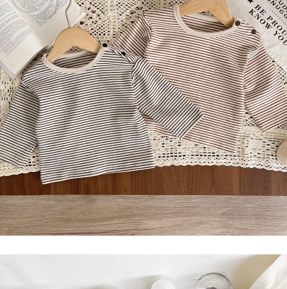 Children Striped Long Sleeve T Shirt Baby Set — feature 20