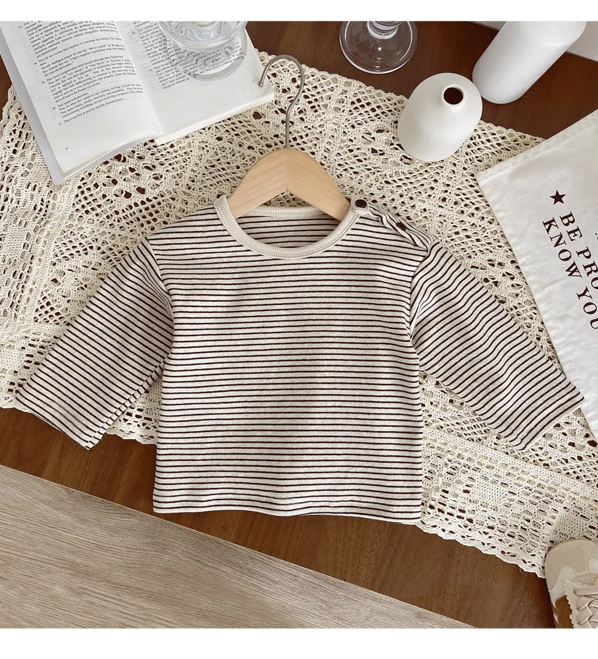 Children Striped Long Sleeve T Shirt Baby Set — feature 24