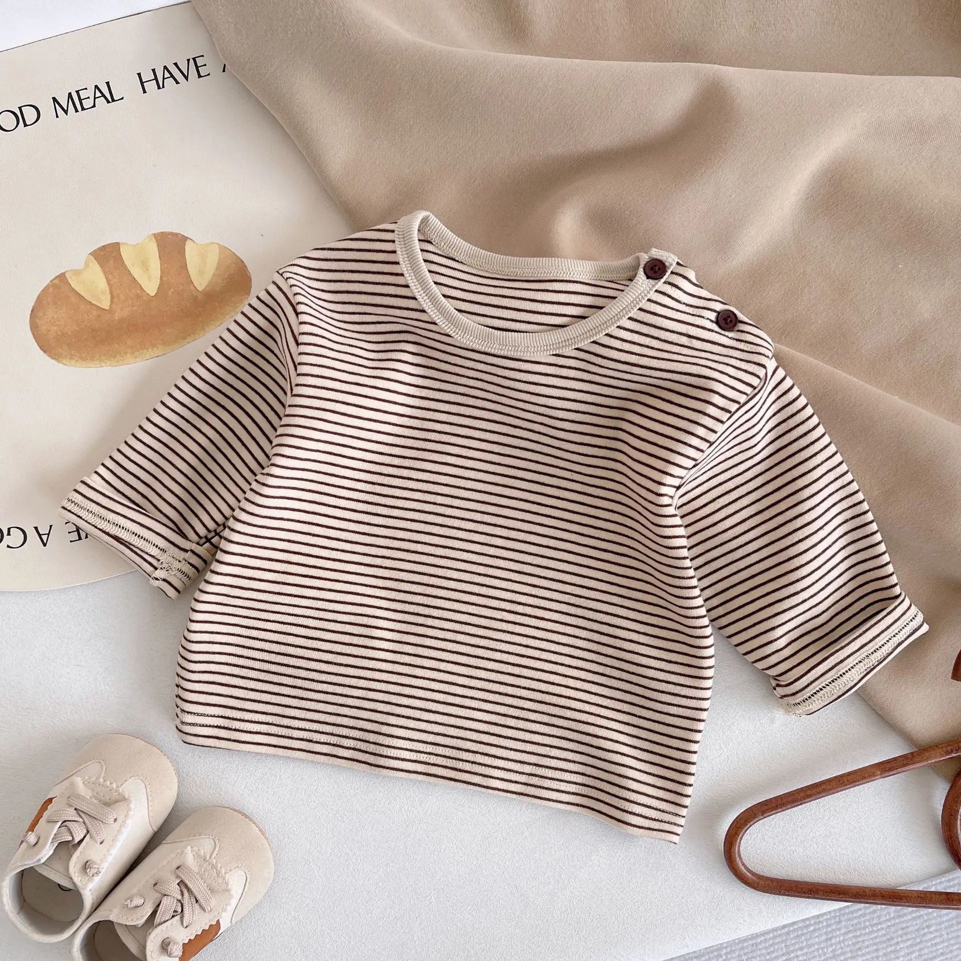 Children Striped Long Sleeve T Shirt Baby Set - Image 2