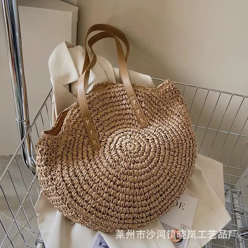 2025 Round Paper Rope Woven Bag for Women - Image 2