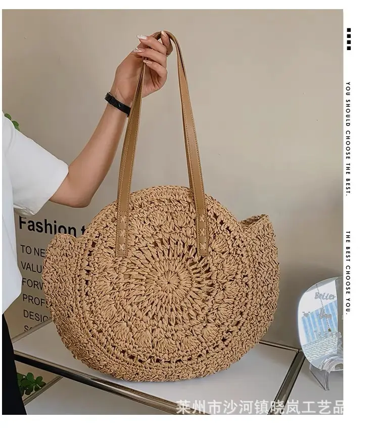 2025 Round Paper Rope Woven Bag for Women - Image 4