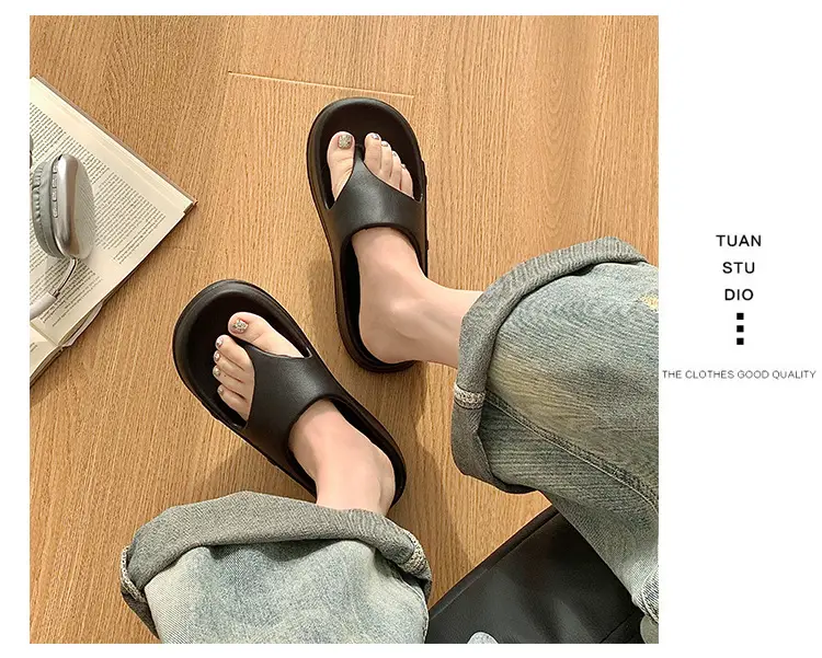 Women's Flip-Flops Slip-Flops Summer Non-Slip Korean Style Soft Bottom Thick Bottom Ins Trendy All-Match Comfortable Flip-Flops — feature 19