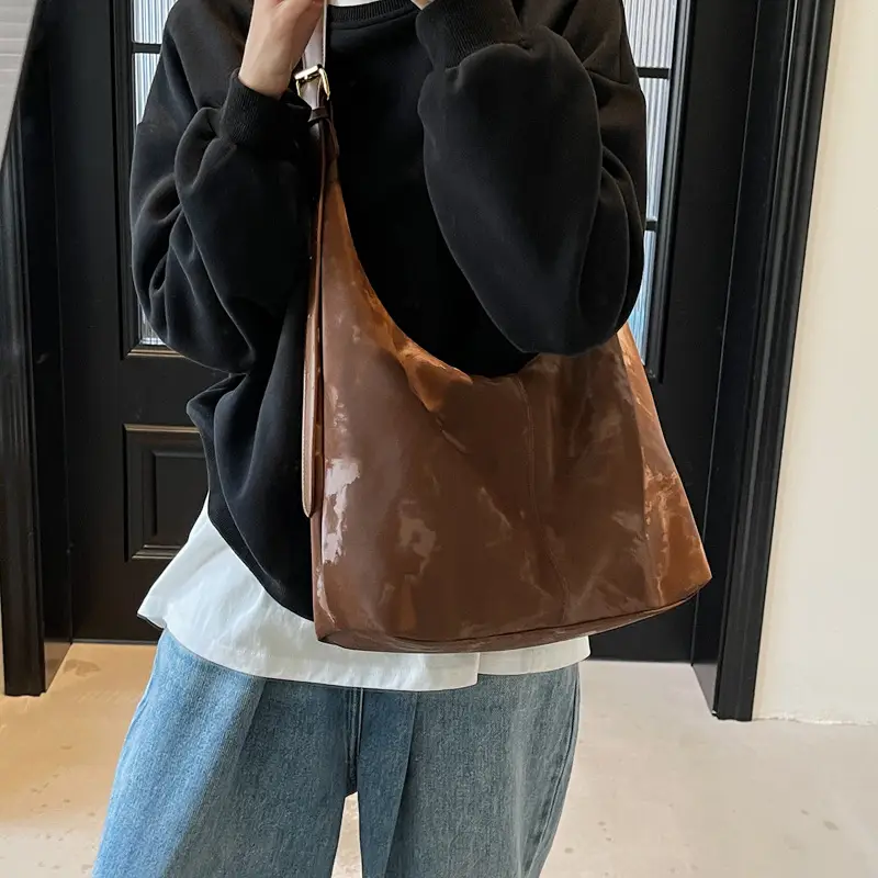 White Korean Style Underarm Tote Bag for Women - Image 5