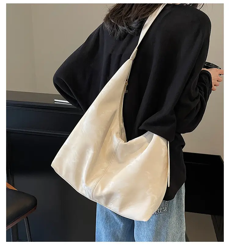 White Korean Style Underarm Tote Bag for Women — feature 1