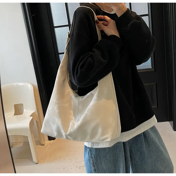 White Korean Style Underarm Tote Bag for Women — feature 10