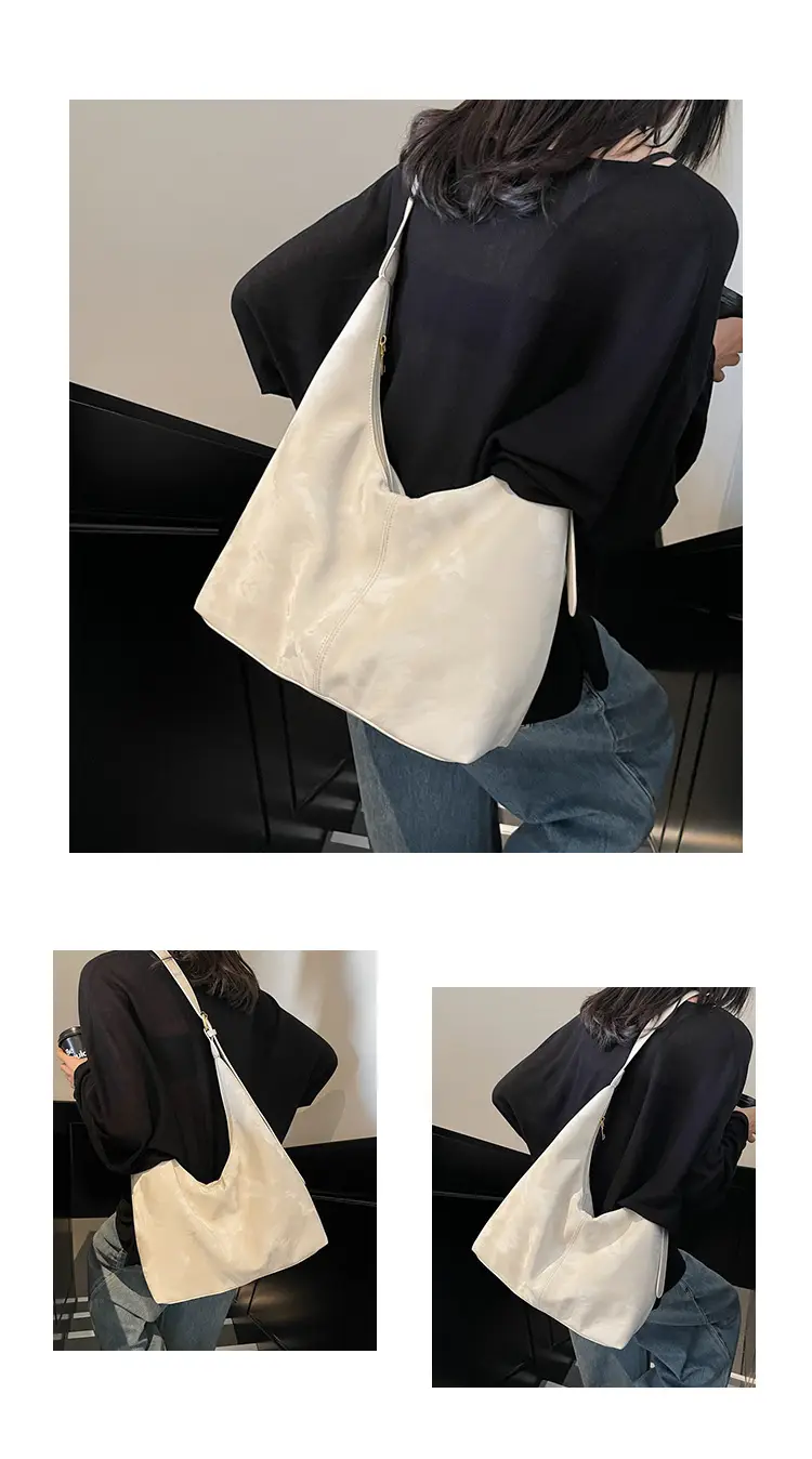 White Korean Style Underarm Tote Bag for Women — feature 22
