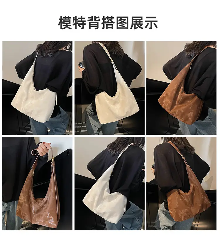 White Korean Style Underarm Tote Bag for Women — feature 8