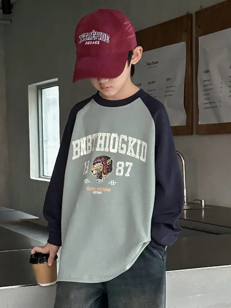 Boys Long Sleeve T-Shirt Grey 2025 Big Kidsren - Image 5