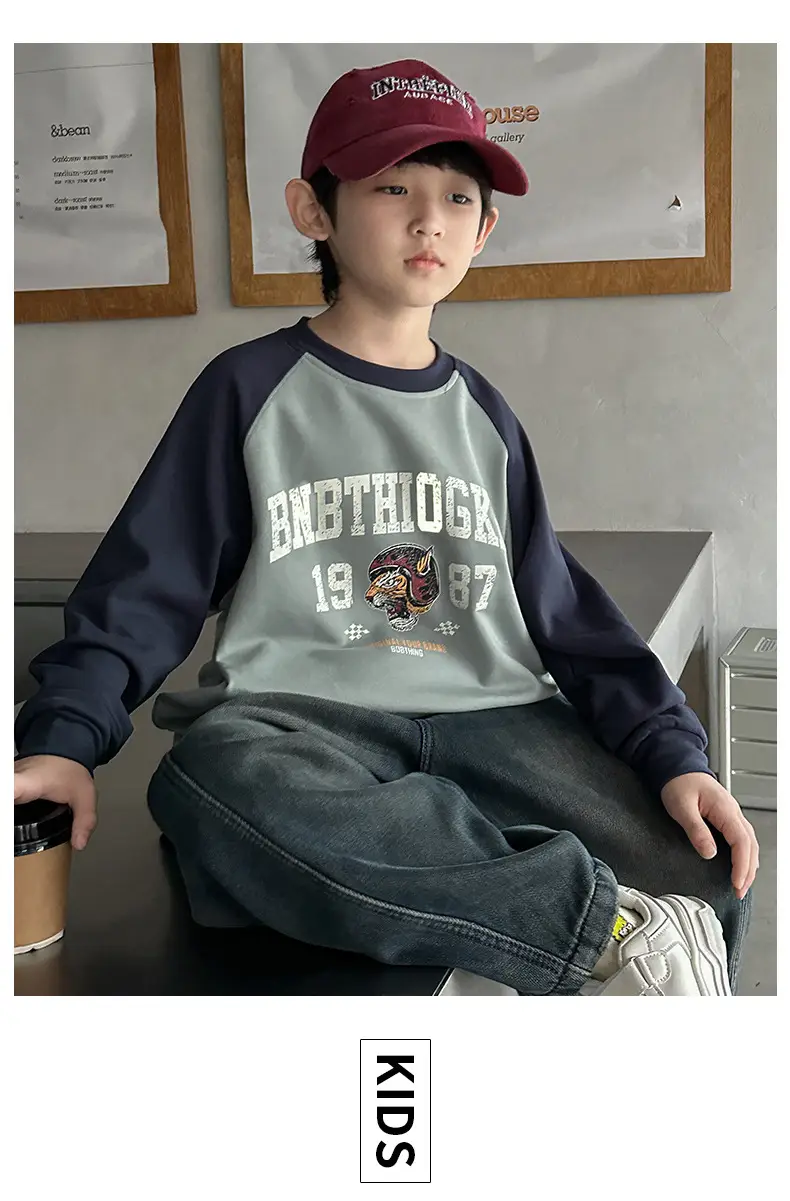 Boys Long Sleeve T-Shirt Grey 2025 Big Kidsren — feature 14