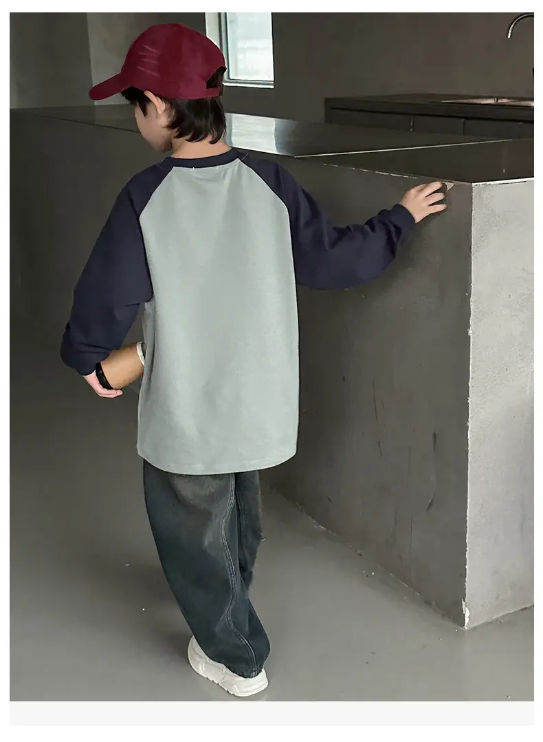 Boys Long Sleeve T-Shirt Grey 2025 Big Kidsren — feature 15