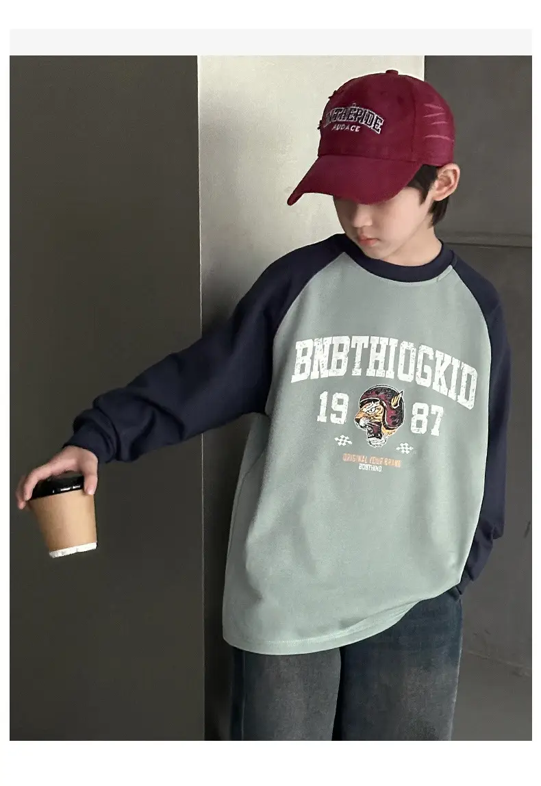 Boys Long Sleeve T-Shirt Grey 2025 Big Kidsren — feature 16