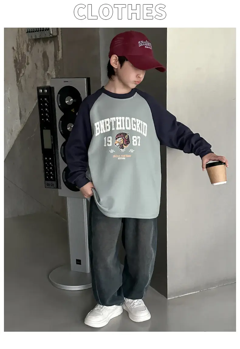 Boys Long Sleeve T-Shirt Grey 2025 Big Kidsren — feature 18