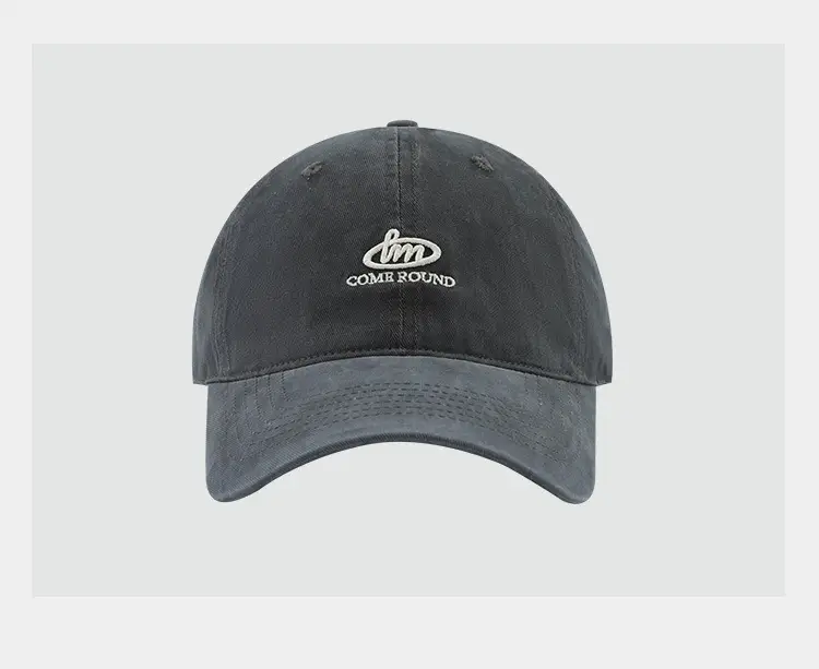 Japanese Style Letter Embroidered Baseball Cap Grey — feature 7