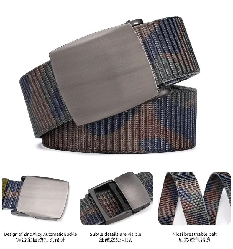 Men's Camo Tactical Belt with Alloy Buckle — feature 14