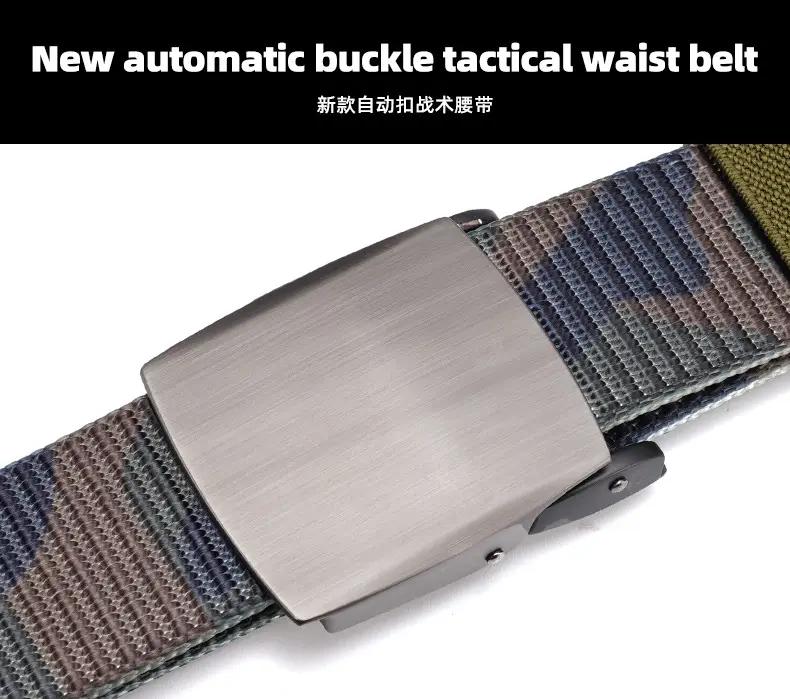 Men's Camo Tactical Belt with Alloy Buckle — feature 5