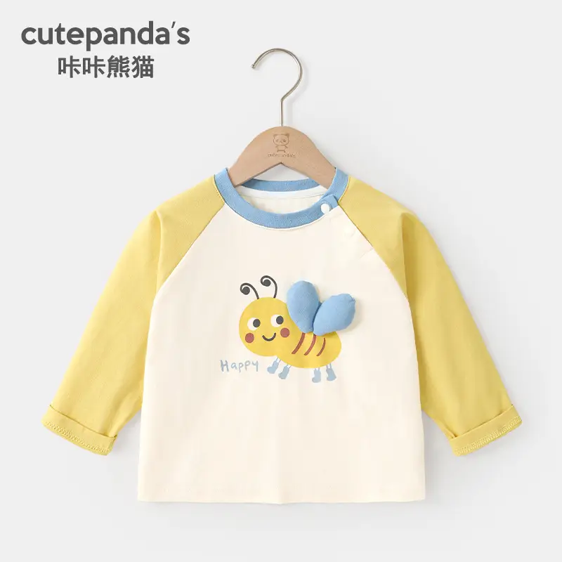 Baby Long Sleeve T-Shirt Green White Cartoon Print - Image 3