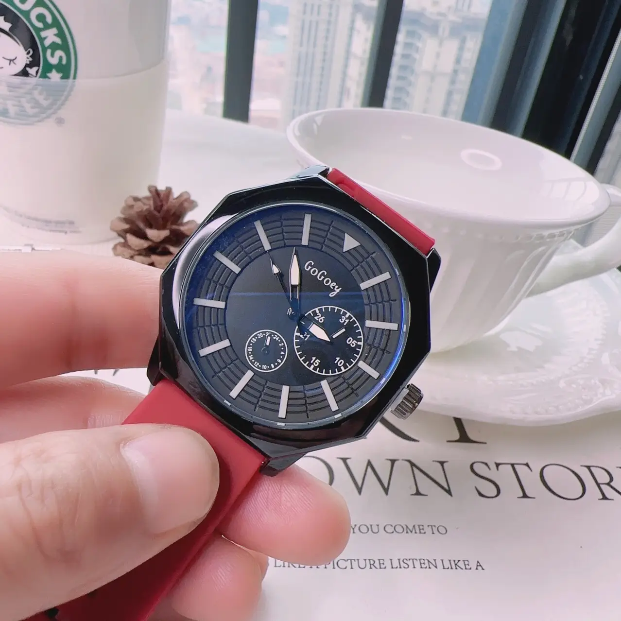 Galaxy Quartz Watch Red Silicone Men Women — feature 10