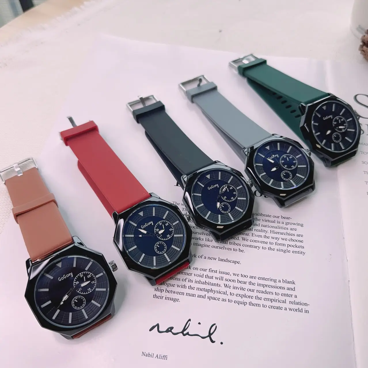 Galaxy Quartz Watch Red Silicone Men Women — feature 16