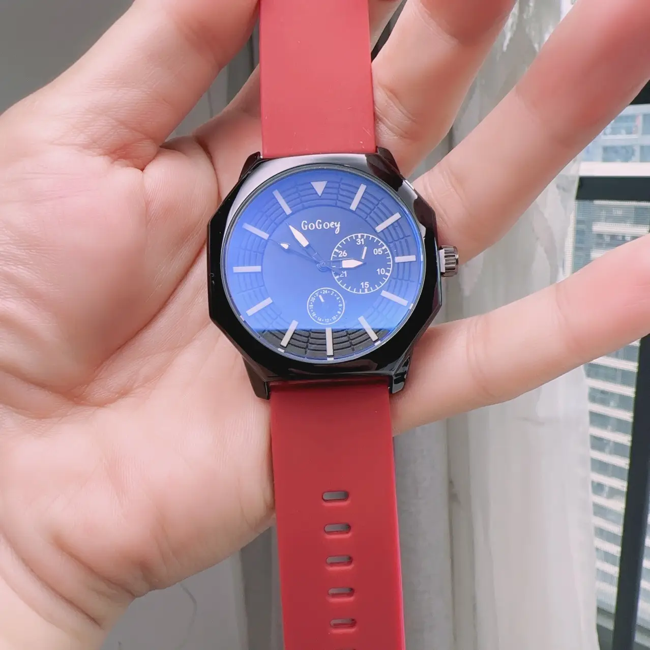 Galaxy Quartz Watch Red Silicone Men Women — feature 9