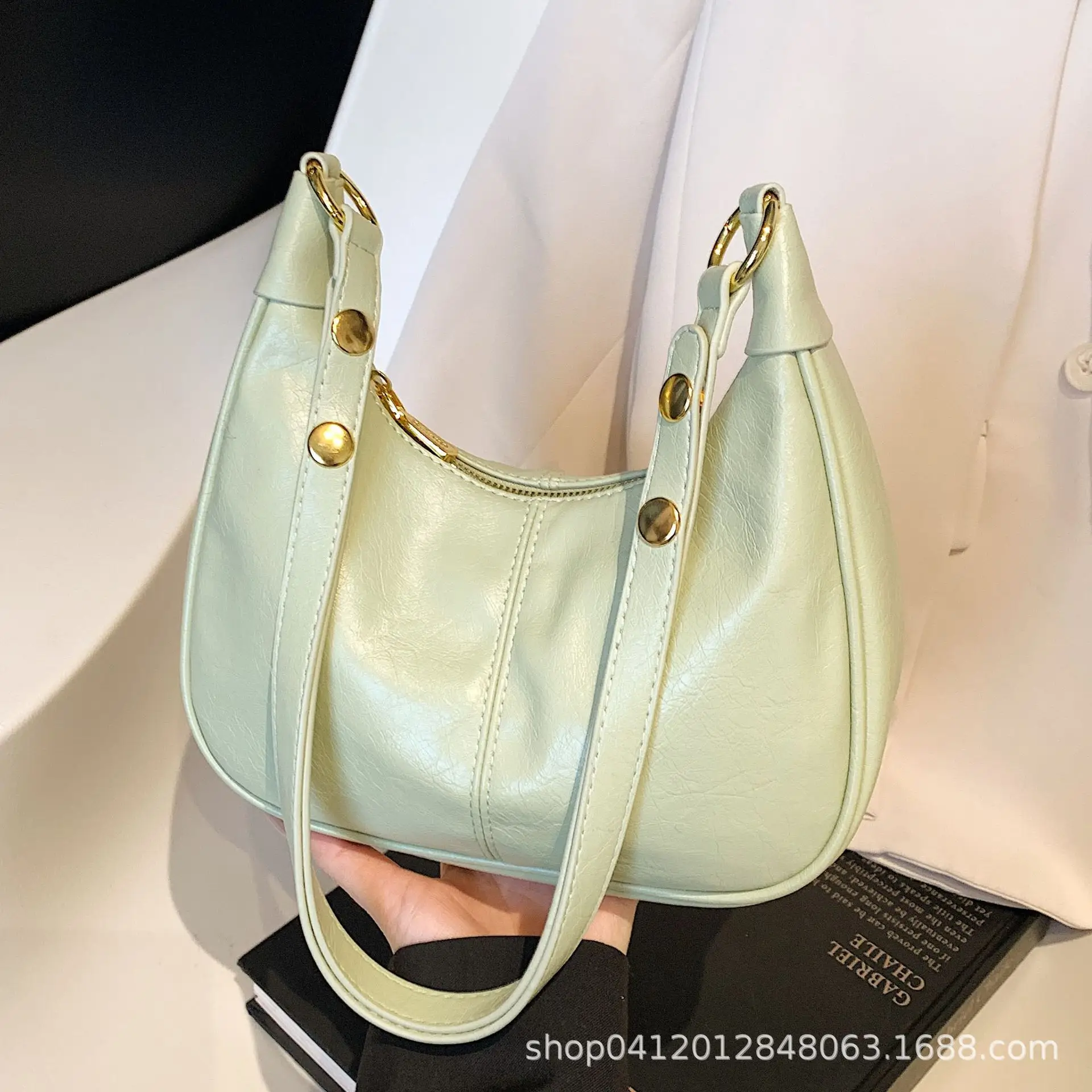 Women's White Leather Crossbody Bag 2024 New Style - Image 10